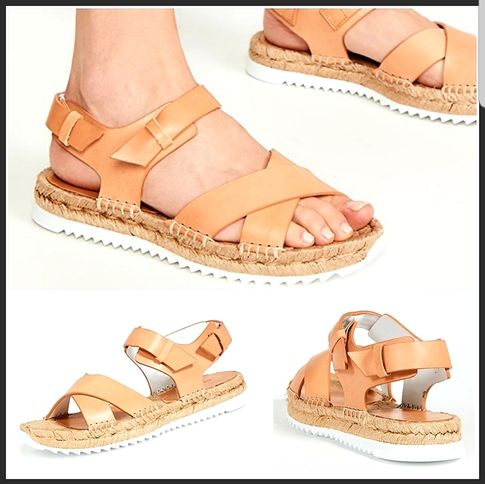 rag & bone Giza Leather Jute Espadrille Sandals